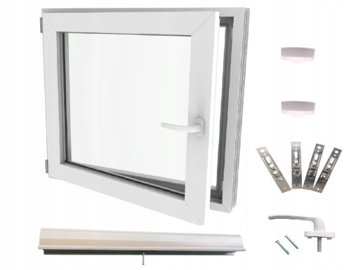 Prozor od PVC-a Lorac RU50x50B-58L lijevi 50x50 cm Bijeli