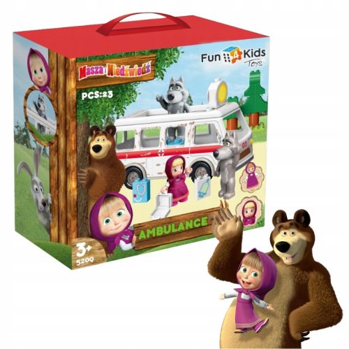 Masha and the Bear Blocks Ambulance Ambulance igračka za djecu, hit poklon
