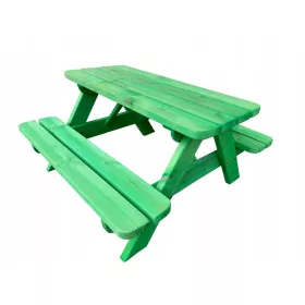 Dječji stol s klupom za piknik Zelena 120 cm