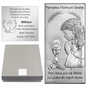 SREBRNI OBRAZAC SUVENIRI PRVE SVETE PRIČESTI DS155/2O, 8X12