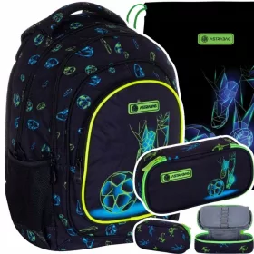   Astra Premium školski ruksak s više odjeljaka, crni, višebojni, 20 l