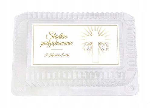 Posudica za tortu za Prvu Pričest 23x17x9 cm 5 komada sa naljepnicom