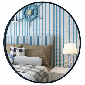   LUSTRO OKRUGLOG OBLIKA SA METALNIM OKVIROM ZA DNEVNI BORAVAK, KUPAONICU I URED