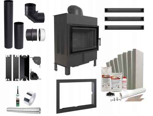Lucy čelični zračni kamin 14 kW 200 crni