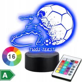   Multicolor LED noćna lampa 3D Nogomet Nogometaš + Lopta IME POKLON