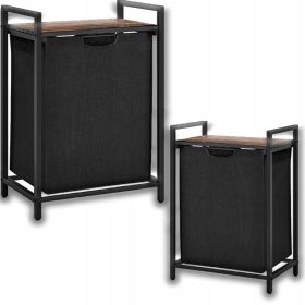 Rebiko košara za rublje 65l, crna, natur