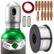 Aluminijski set za MIG/MAG zavarivanje MB 25 – Argon 8L puni cilindar + dodatna oprema