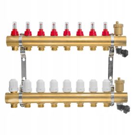 Visokokvalitetni razdjelnik za podno grijanje s 8 krugova