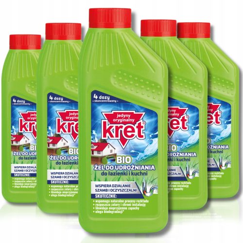 KRET BIO Udraživač cijevi Talog, Dlake, Masti - Potiče rad septičkih jama 6x500g