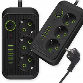APPIO trakasti produžni kabel 2 m, 3 kom utičnice, crni