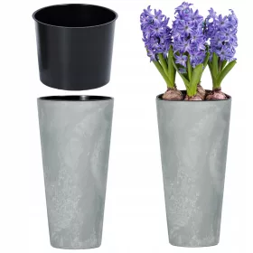    Prosperplast saksija 20 cm x 20 x 38,1 cm promjer 20 cm plastične nijanse sive i srebrne