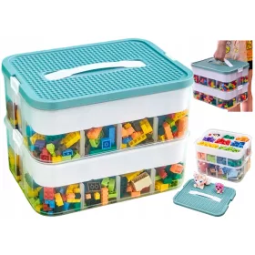   KUTIJA ZA IGRAČKE BLOKOVI 2-SLOJNI STRAŠNI SPREMNIK LEGO ORGANIZATOR