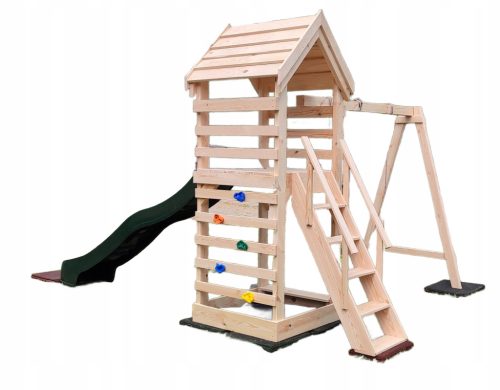 Playground "LUNA" - children's house, tower, sandbox, swing