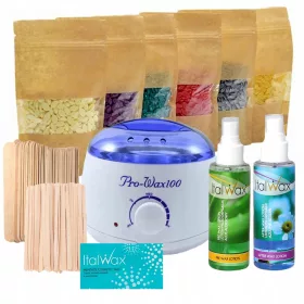    ITALWAX startni set za depilaciju GRIJAČ + VOSKOVI + PRIBOR