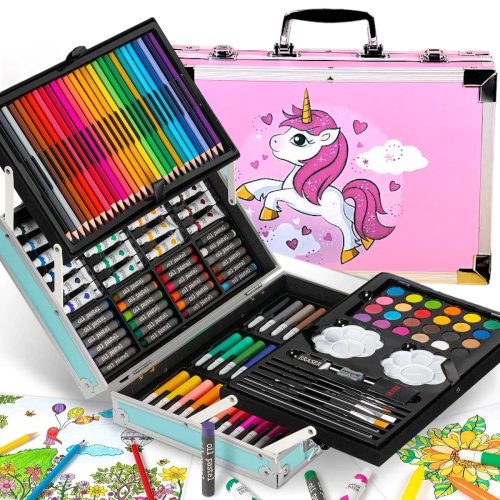 Umjetnički set za slikanje s 145 elemenata i bojama pastelama XXL