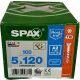Univerzalni vijci od nehrđajućeg čelika 5x120mm SPAX za drvo A2 100 komada