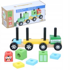    Drveni vlak s kockama sorter kockama + vagoni MARIONETKE 11 kom