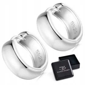 Elegantne Srebrne Naušnice K498 s Glatkim Kružnim Motivom