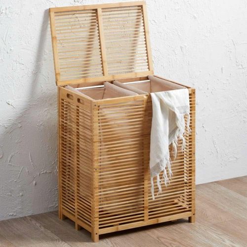 Bakaji košara za rublje natural 90l