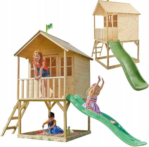 Dječja Drvena Kućica na Palach TP Toys s Toboganom i Pješčakom
