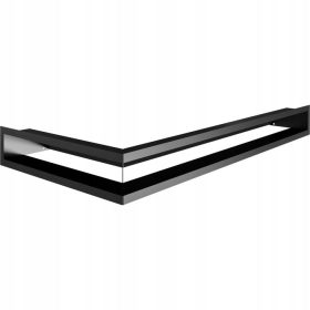 Kratka za ventilaciju, kutna lijeva, 80x40x9 cm, crna