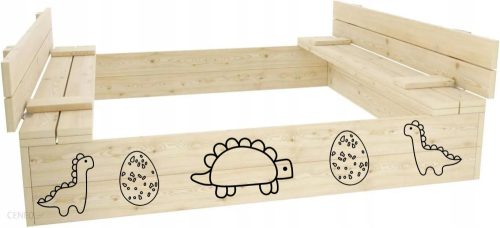 Personalizirana drvena pješčanik sa dinosaurima 120