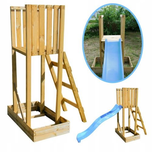 Drewnena platforma za tobogan, visine 150 cm, impregnirana