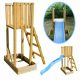 Drewnena platforma za tobogan, visine 150 cm, impregnirana