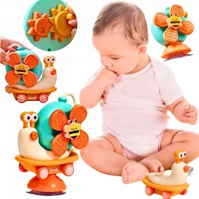   INTERAKTIVNI SENZORIČKI PUŽ 5u1 SA SPINEROM I TORBICOM ZA BEBE