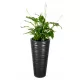  Form-Plastična posuda za cvijeće 30 cm x 30 x 56 cm promjer 30 cm plastična crna, nijanse sive i srebrne