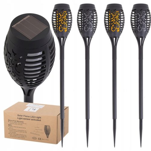  Ikonka ugradna solarna svjetiljka, crna, 52 cm, 4 kom.