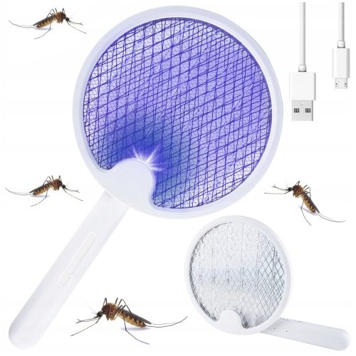 Električna raketna lopatica za muhe, moljce, komarce, sklopiva, 3000V, insekticidna