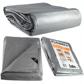   Super Jaka Plandeka Pokrivna 4x8 m, Srebrna, 160g/m2, Otporna na UV i Smrzavanje