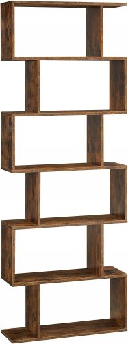 Songmics Loft Industrijska Polica za Knjige 70 cm x 190,5 cm x 24 cm - Rustikalna Dekoracija za Vaš Dom