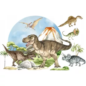 Velike naljepnice za zid DINOSAURI KOLO XL SET DECOTIA