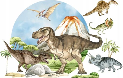 Velike naljepnice za zid DINOSAURI KOLO XL SET DECOTIA