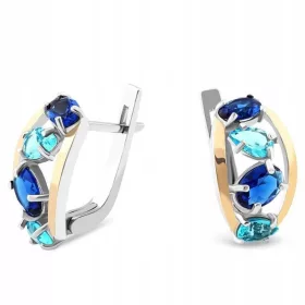 SREBRNE NAUŠNICE SA ZLATOM I CIRKONIMA 641