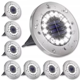    SILVERSHARKY ugradna solarna svjetiljka, srebrna 13 cm, 8 kom.
