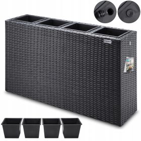    Posuda za cvijeće Casaria 95 cm x 27 x 60 cm, crna plastika