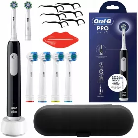    ORAL-B PRO 1 SERIES CRNA ELEKTRIČNA ČETKICA ZA ZUBE + HEADS CASE PRIBOR