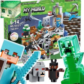    Minecraft BLOKOVI MOUNTAIN CAVE VILLAGE 11 FIGURICA do 760 komada LED