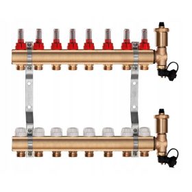  Mjedeni razdjelnik za podno grijanje, 8 sekcija