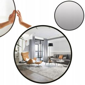   Veliko okruglo ogledalo u industrijskom stilu za kupaonicu, dnevni boravak i spavaću sobu