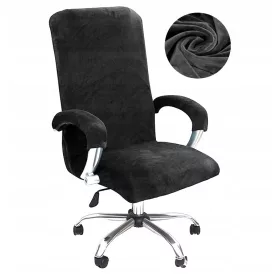    Navlaka za ROTACIJU UREDSKU fotelju, VELUR, CRNI, DEBELI ZIP, uredska stolica
