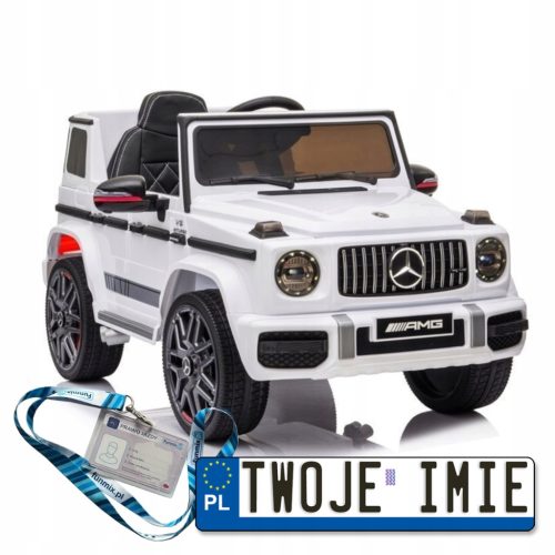  Mercedes G63 dječji auto na akumulator, bijeli, mekane EVA kožne felge
