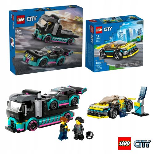  LEGO City 60383 Električni sportski automobil + LEGO City 60406 Kamion se závodním autem