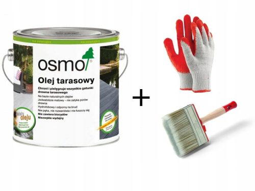 Osmo Bangkirai Dark Terrace Oil 2.5L + Brush 10CM + Gloves