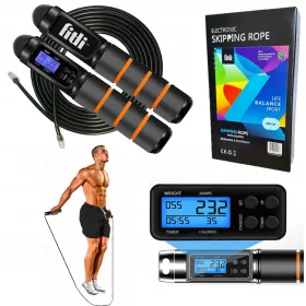   Fitli Pro Skakanka s LCD brojačem i łožištem - 290 cm, crna