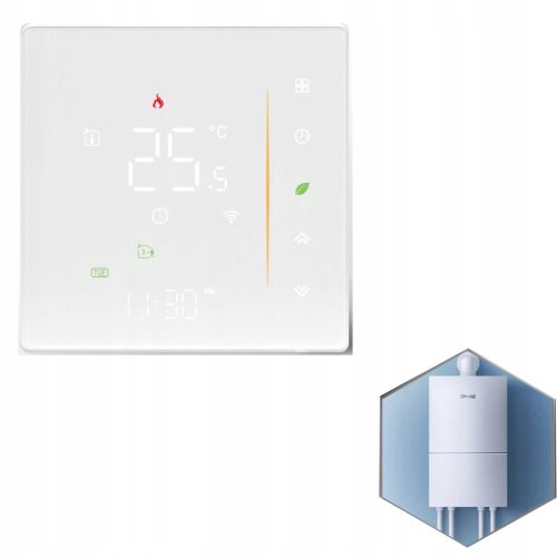 ZIGBEE Pametni termostat za kotao, crni, programabilni, bijeli