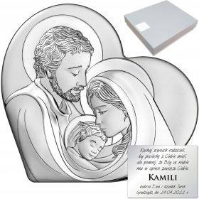 Srebrni suvenir Svete obitelji za krštenje